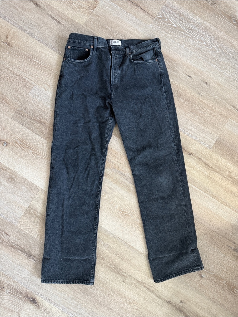 Agolde Black Straight-Leg Jeans